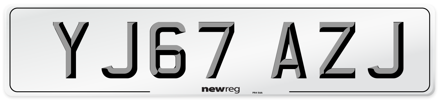 YJ67 AZJ Number Plate from New Reg